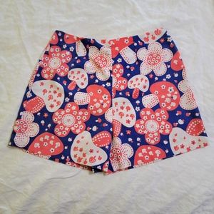 Vintage Handmade Mod Mushroom High Waisted Shorts